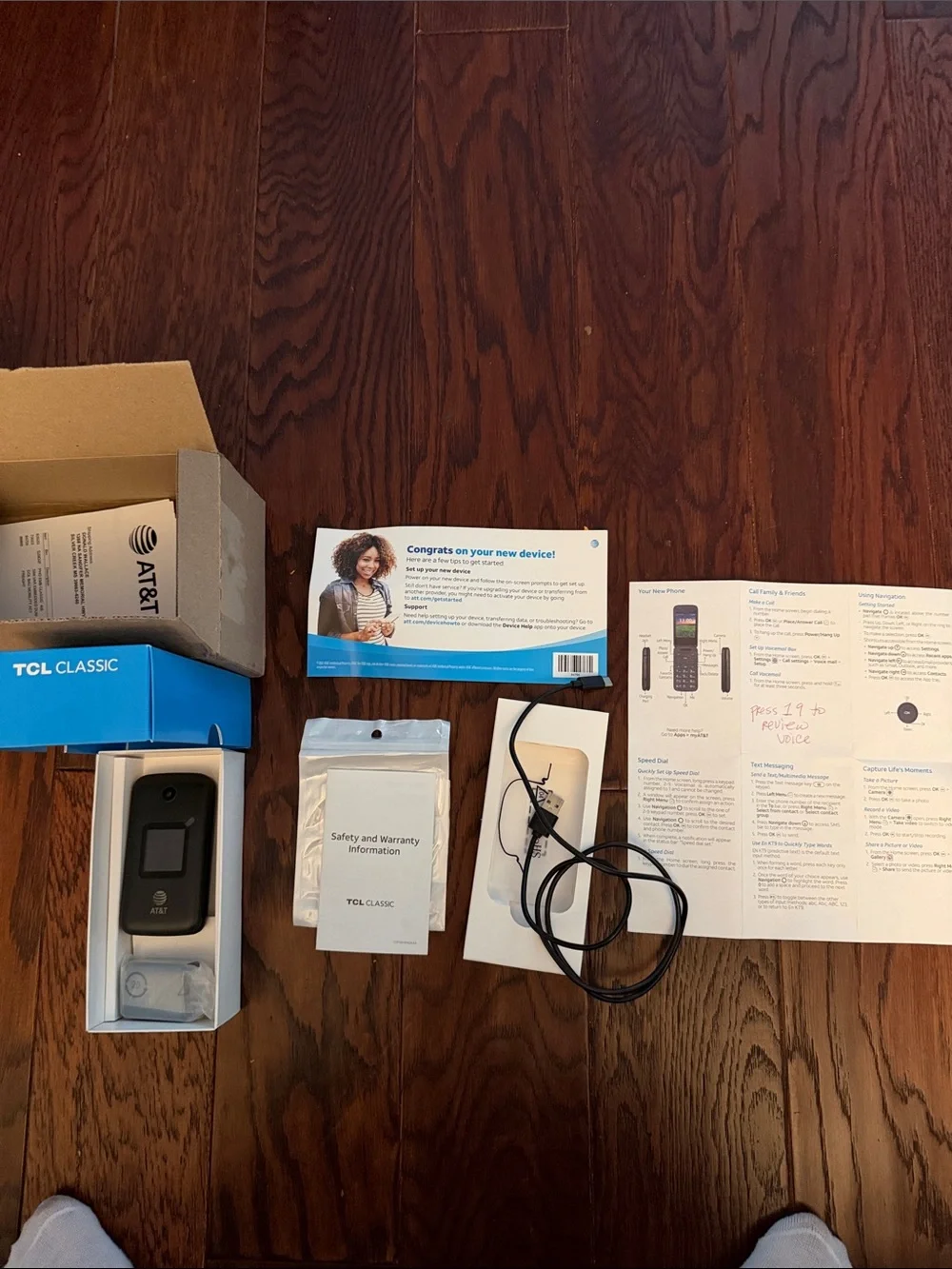 TCL Classic Flip Phone complete- Black-At&T w/ camera- great for a TEEN